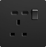 فش مفرد مع اثنين تايب سي13 امبير/ اسود